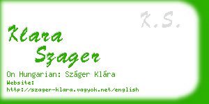 klara szager business card